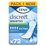 TENA Discreet Extra - Almohadillas para la incontinencia para mujeres - Postparto - Almohadillas absorbentes para fugas urinarias moderadas - 72 almohadillas (paquete de 1 mes)