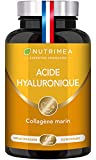 ÁCIDO HIALURÓNICO PU Y COLÁGENO MARINO - Enriquecido con vitaminas A y C - Antiarrugas 100% naturales - Antienvejecimiento y articulaciones - Actúa profundamente - 60 cápsulas veganas - Nutrimea - Fabricado en Francia